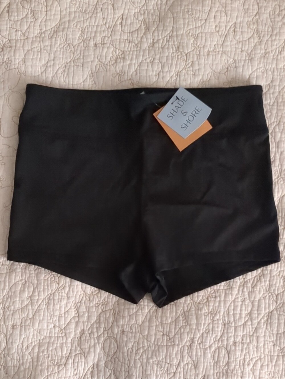 NWT Shade & Shore Black High-Waist Swim Shorts
